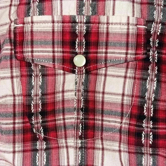 Woolrich Women’s Western RED Plaid Long Sleeve PEARL Snap Buttons Medium - Picture 9 of 16